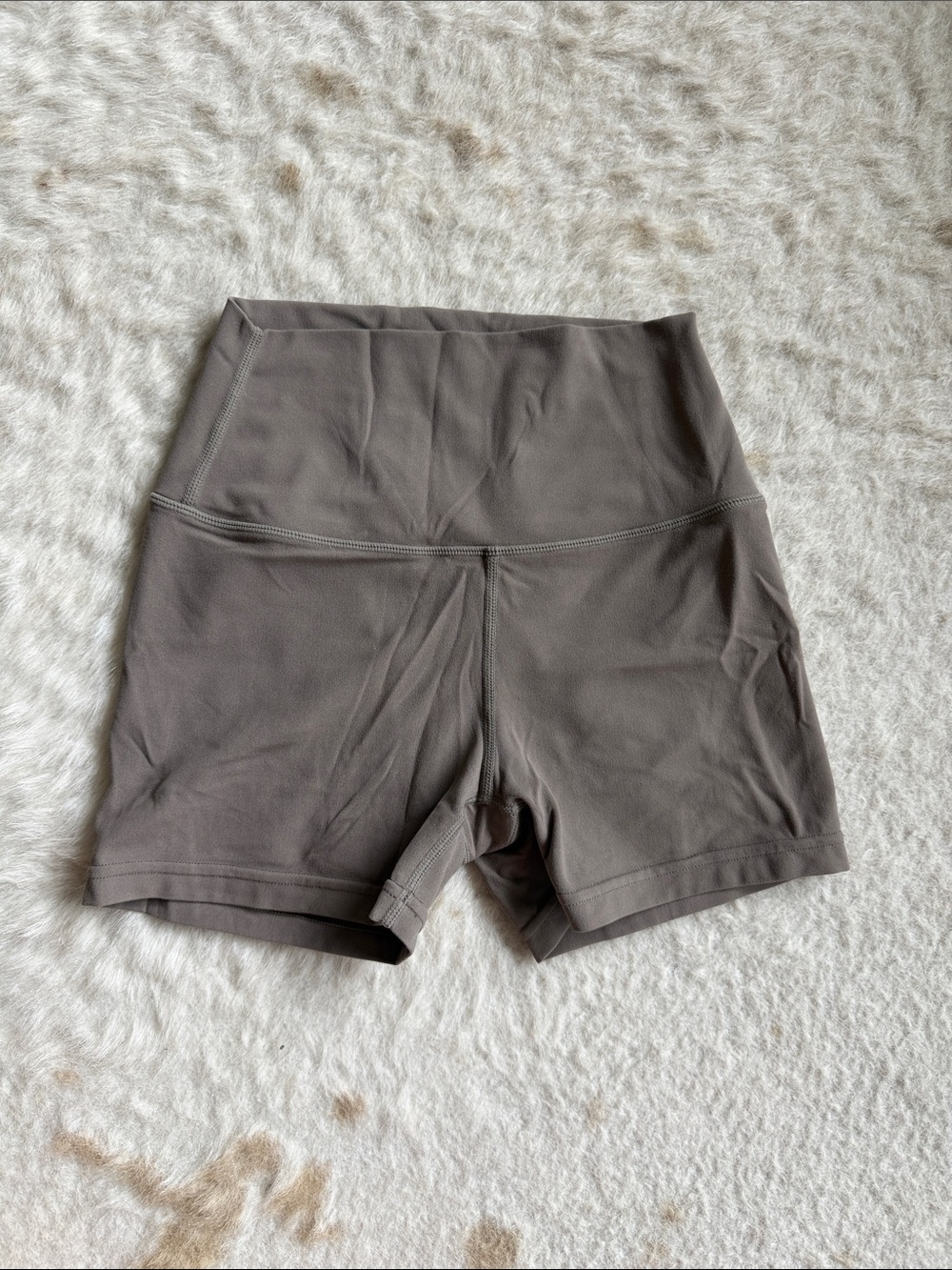 Splits59 High-Rise Bike Shorts in Taupe Gray